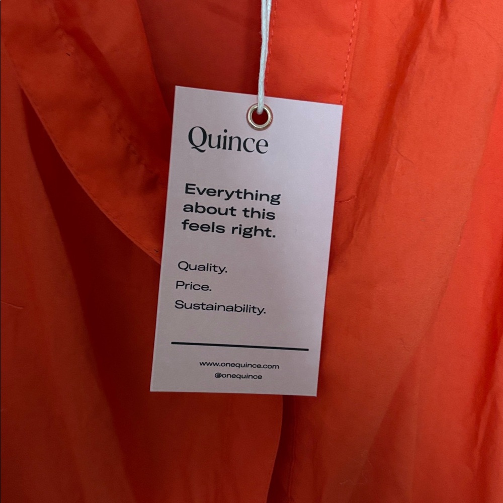 NWT Quince 100% Organic Cotton Poplin Tiered Maxi Dress Vermillion Red Size XL - Picture 7 of 15
